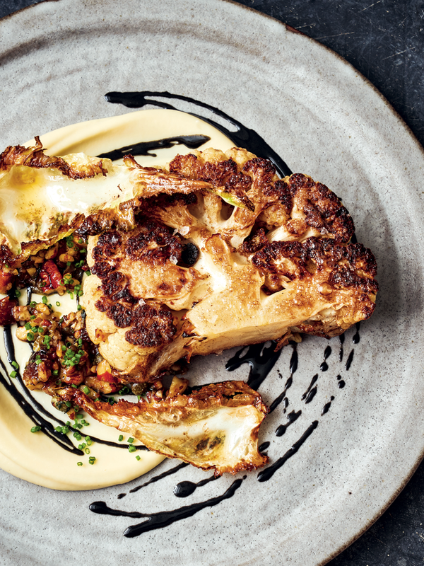 Roasted Cauliflower, Tahini & Pecans