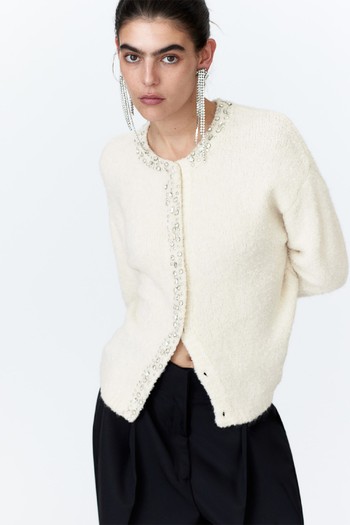 Rhinestone-Decorated Cardigan from H&M