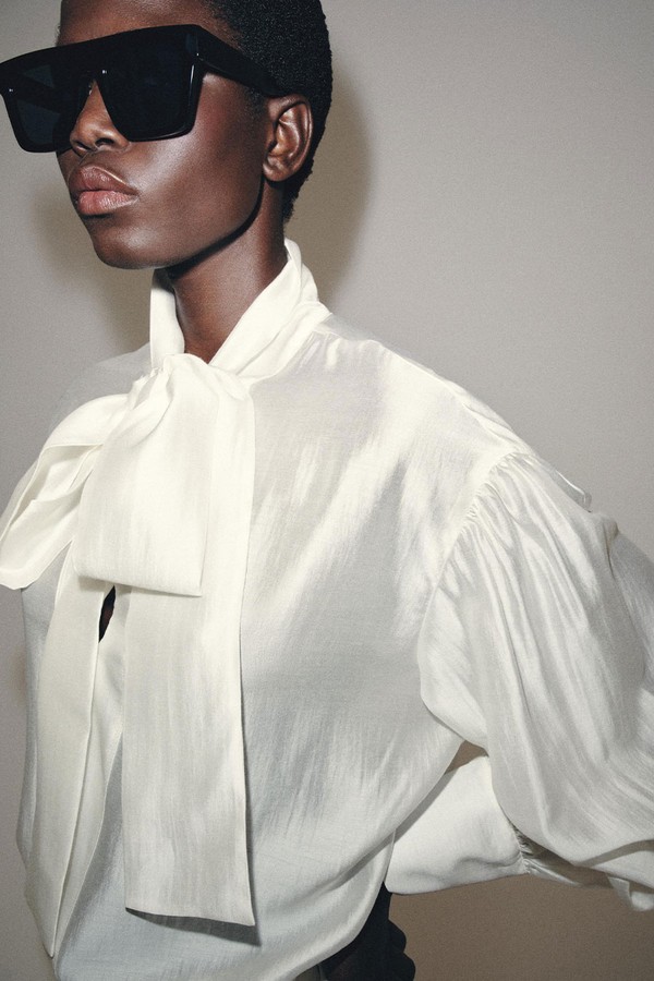 Satin Shirt With Ties