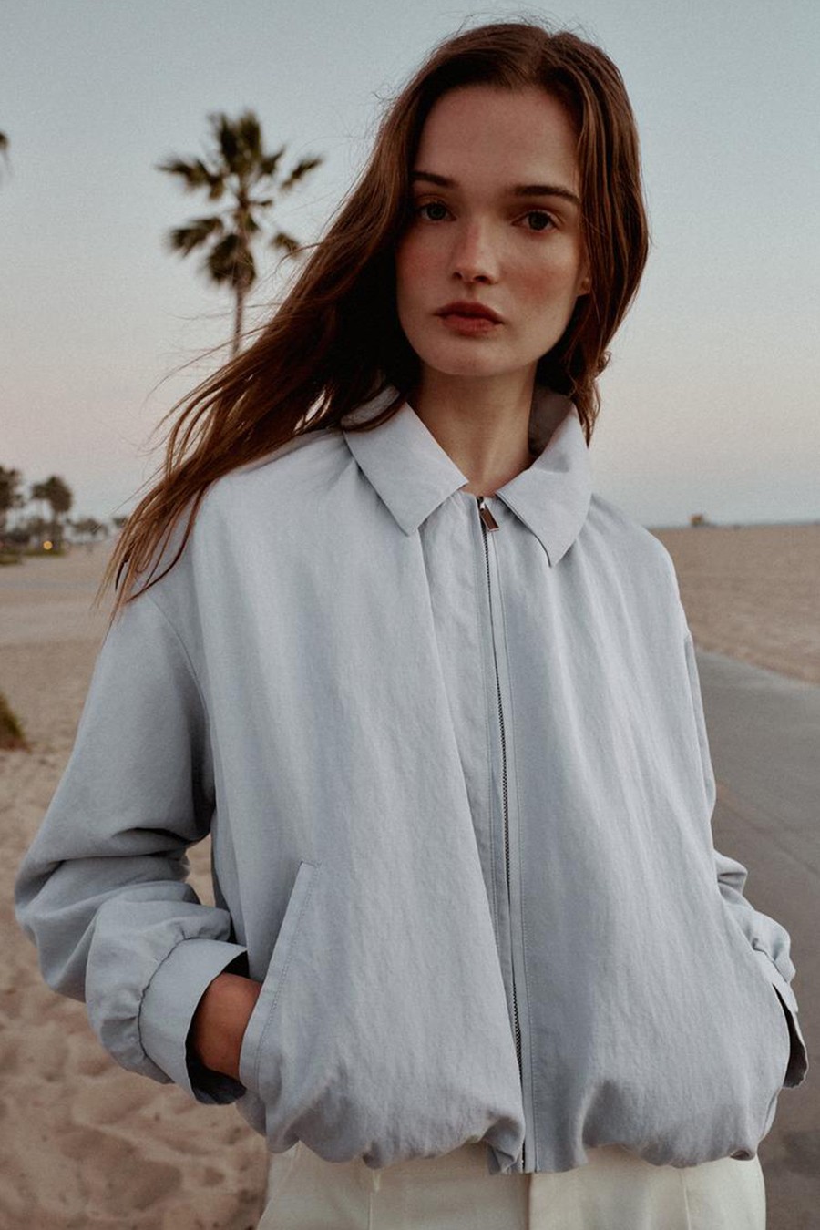 Puff-Sleeve Bomber Jacket