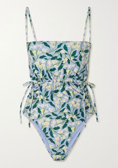 Azul Cutout Ruched Floral Print Recycled Swimsuit