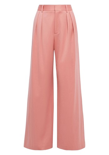 Eric Pleated Wool-Blend Sateen Wide-Leg Pants from Alice + Olivia