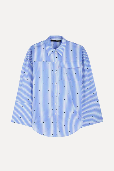 Striped Logo Cotton Shirt from Rotate Sunday