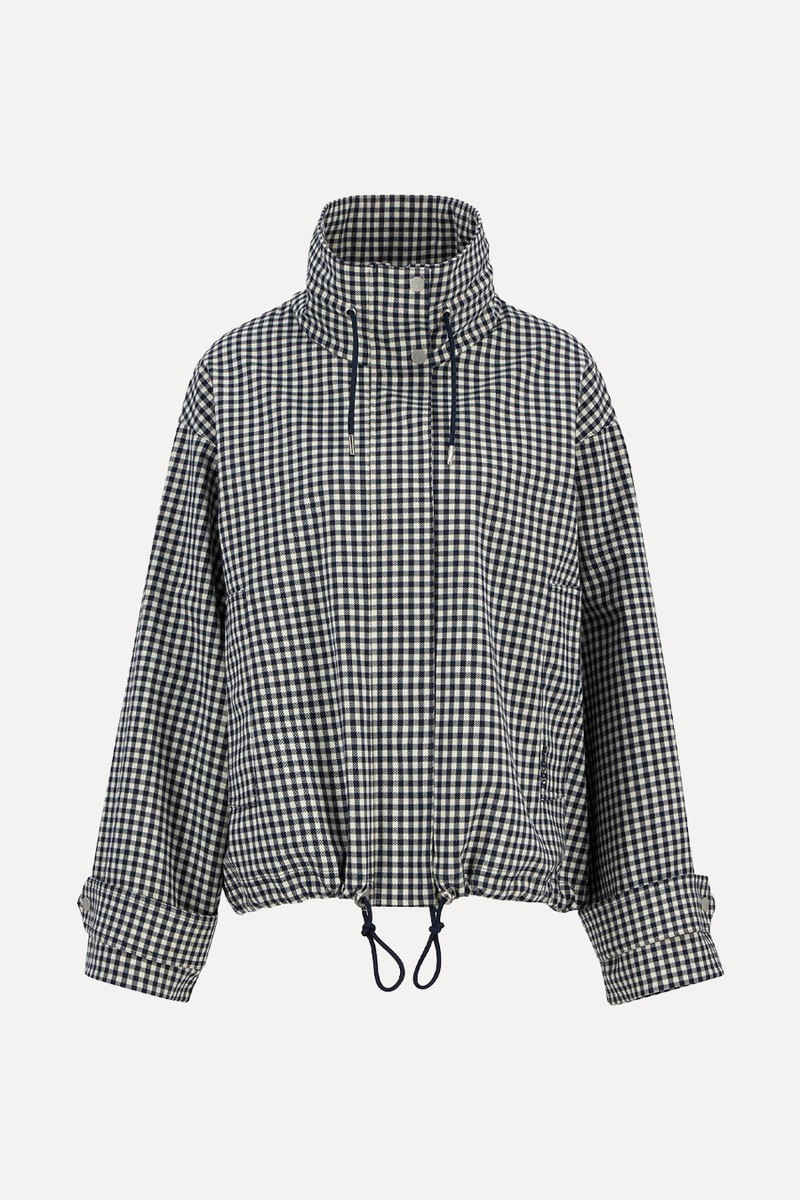 Bronwyn Gingham Funnel-Neck Showerproof Jacket