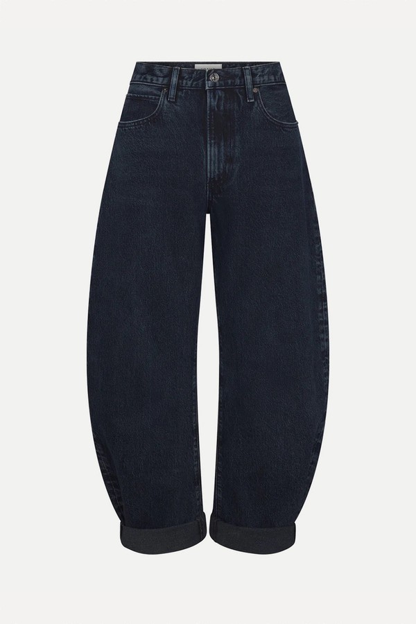 The Bubble High-Rise Barrel-Leg Jeans from Frame