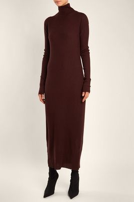 Roll-Neck Ribbed Fine-Knit Cashmere Dress from Raey