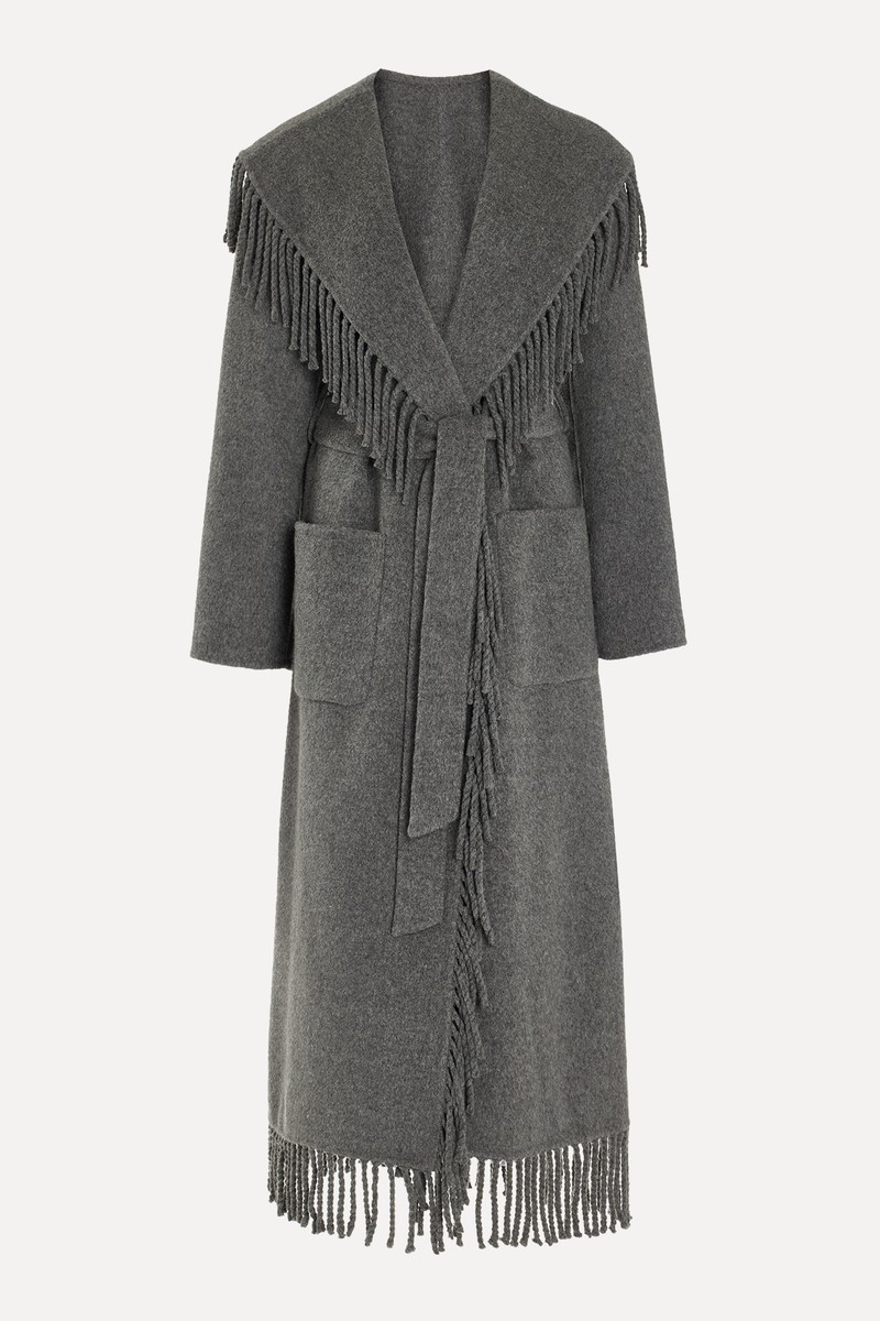 Carrie Fringe-Detailing Coat from Simkhai