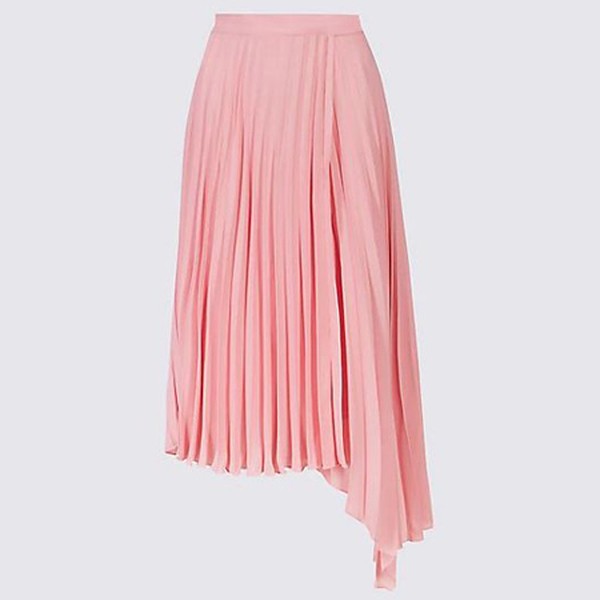 Pleated Asymmetric Skirt