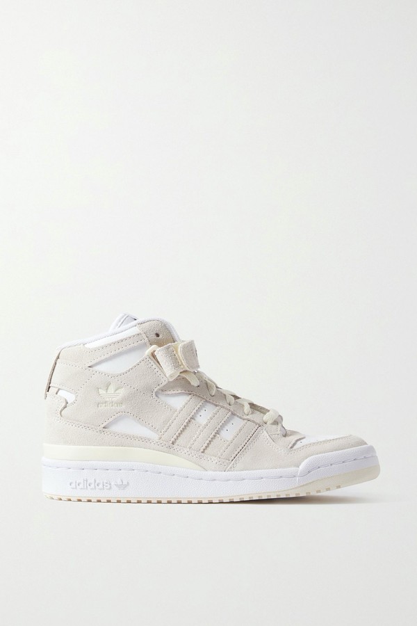 Forum Bonega Mid Suede Trimmed Leather High Top Sneakers from Adidas Originals