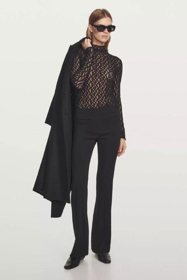 Long Sleeve Lace Top from Massimo Dutti 