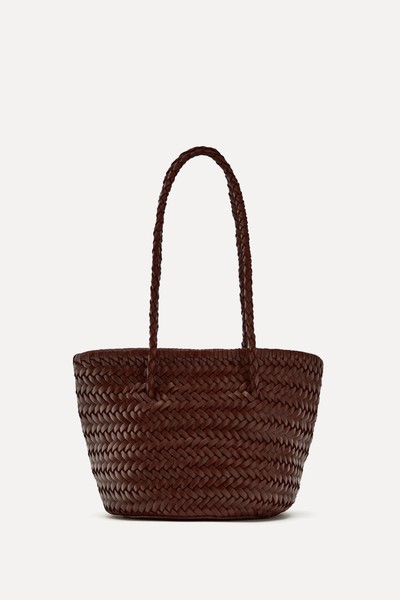 Braided Leather Bag from Zara