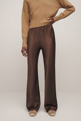 Gale Satin Mid Rise Bias Pants from Reformation