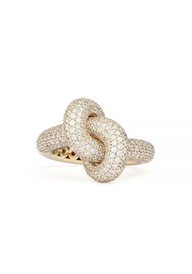 Yellow Gold & Diamond Absolutely Loose Knot Ring from Englebert