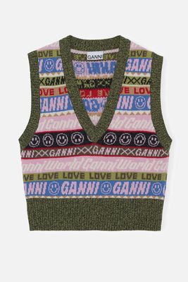 Intasia Knit Recycled Wool Knit Vest from Ganni