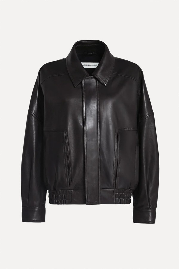 Dalma Relaxed Leather Jacket from Nour Hammour