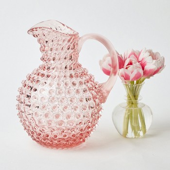 Rose Pink Hobnail Jug from Mrs Alice