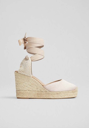 Esmeralda Beige Espadrille Wedges