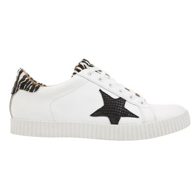 Wide Fit Leather Star Trainers