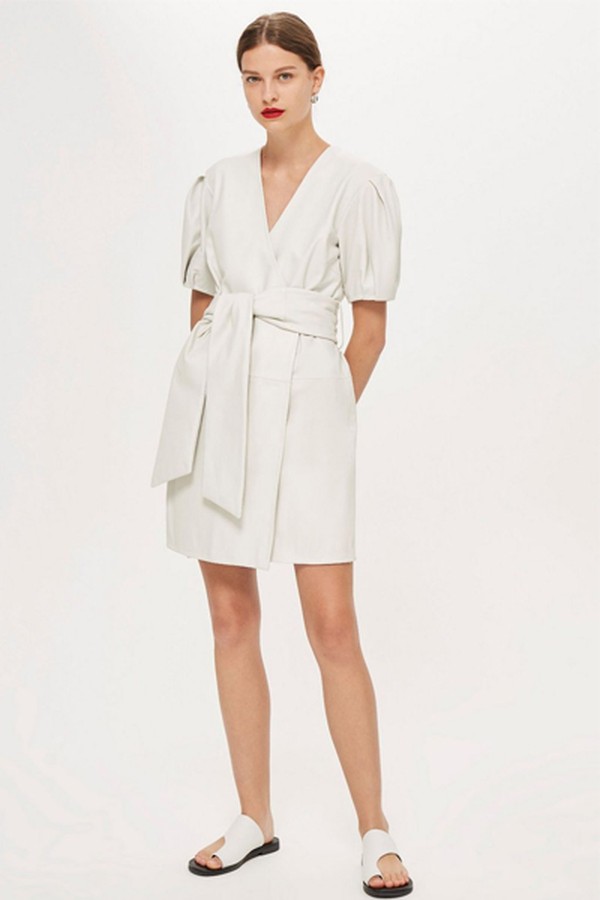 Leather Wrap Mini Dress from Topshop