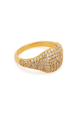 Laurita Embellished 18kt Gold-Plated Pinky Ring from Daphine