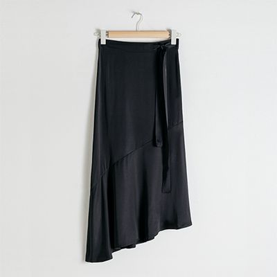 Asymmetric Satin Midi Skirt from & Other Stories