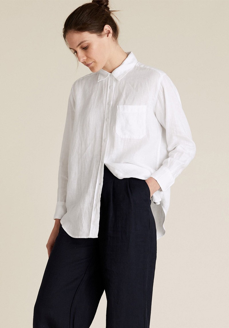 Pure Linen Oversized Long Sleeve Shirt from Marks & Spencer