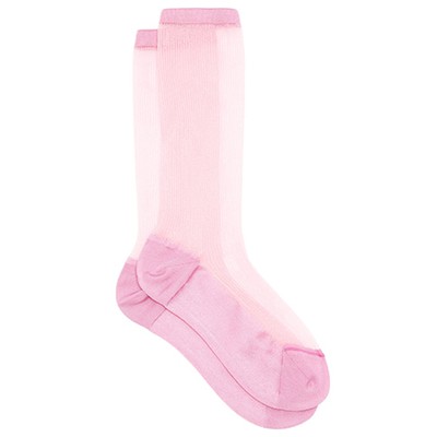 Sheer Ribbed Silk-blend Socks from Raey