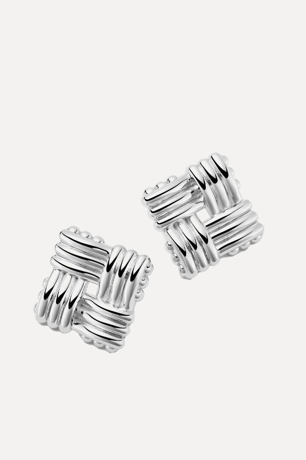 x from Oversized Lattice Stud Earrings, £55 | Daisy London x Polly Sayer 