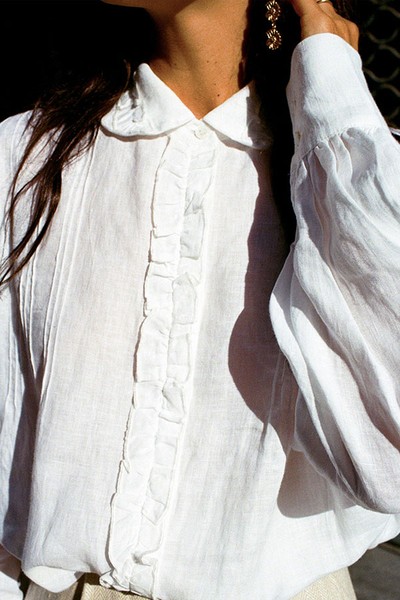 Johanna White Linen Blouse from Arkitaip