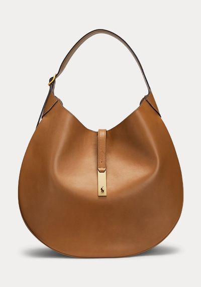 Polo ID Calfskin Shoulder Bag Tan