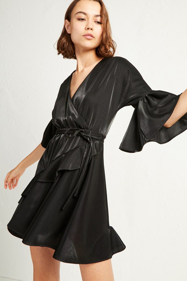 Ellette Shimmer Jersey Wrap Dress