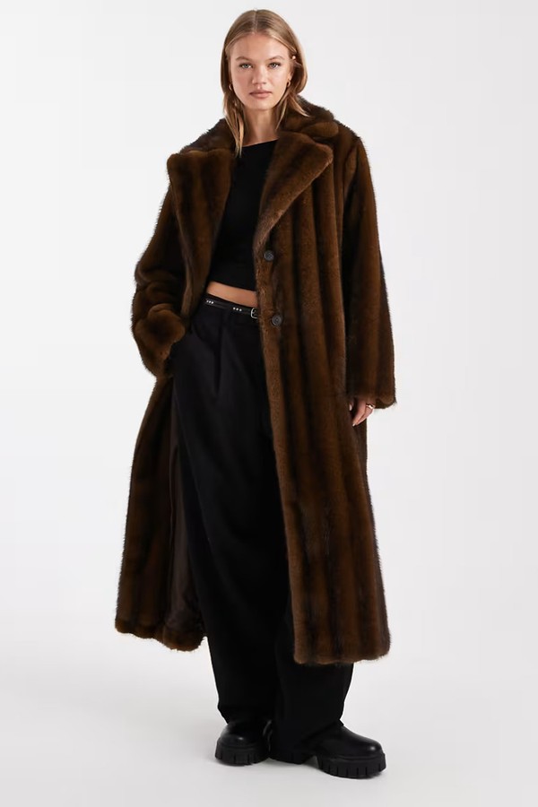 Vintage Longline Faux Fur Coat from ASOS DESIGN