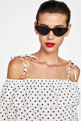 Polka Dot Linen Top from Zara