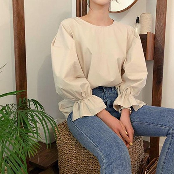 Cotton Puff Sleeve Blouse