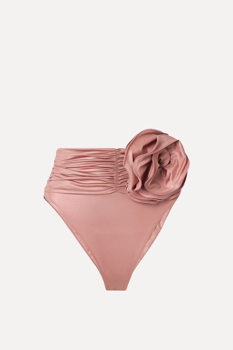 Appliquéd Ruched Bikini Briefs from Magda Butrym