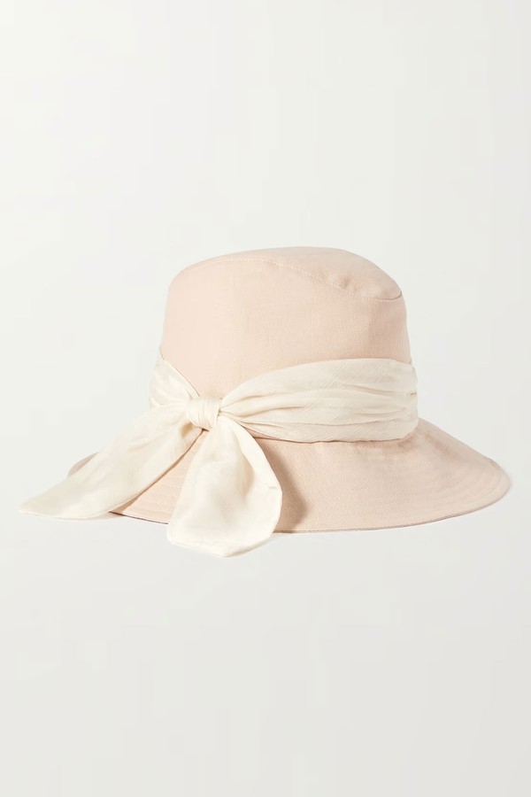 Jordana Chiffon Trimmed Linen Sunhat from Eugenia Kim