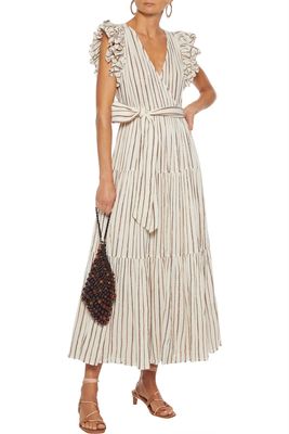 Lilliana Ruffle-Trimmed Striped Cotton & Lurex-blend Maxi Dress from Ulla Johnson