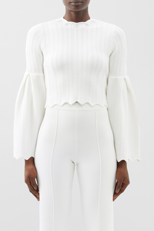 Chloe Scalloped-Edge Sweater 