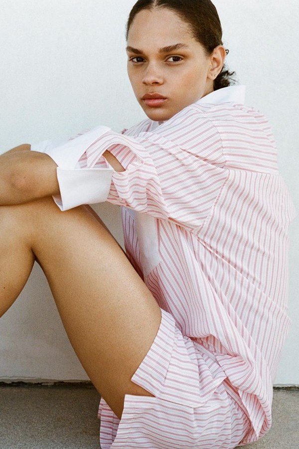 Oversize Striped Poplin Shirt