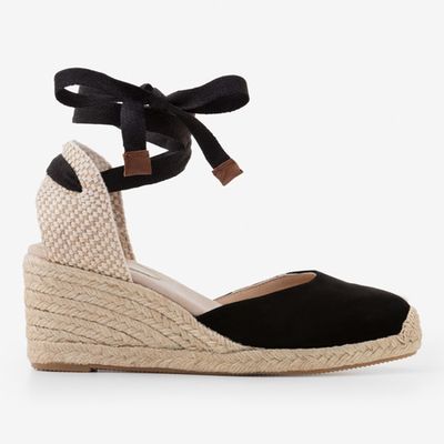 Cassie Espadrille Wedges – Black from Boden