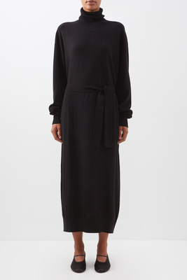 Responsible Cashmere-Blend Belted Roll-Neck Dress from Raey
