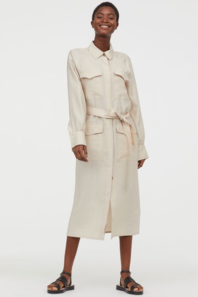 Lyocell-Blend Shirt Dress