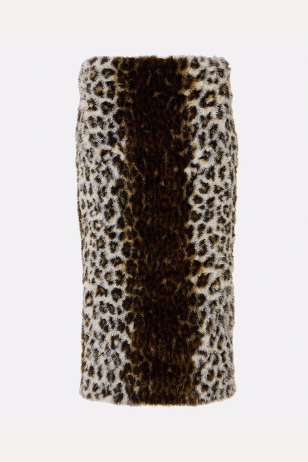 Jacquard Faux Fur Pencil Skirt from Alexander McQueen