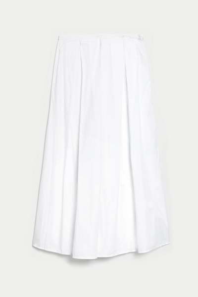 Pure Cotton Box Pleat Midaxi A-Line Skirt from M&S