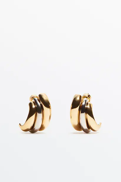 Small Contrast Earrings - Studio from Massimo Dutti