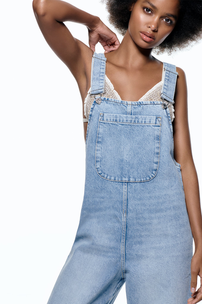 Denim Dungarees With Pocket from Zara