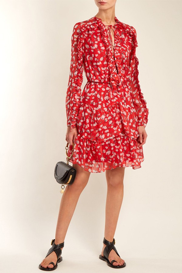 Print Silk Chiffon Dress from Raquel Diniz