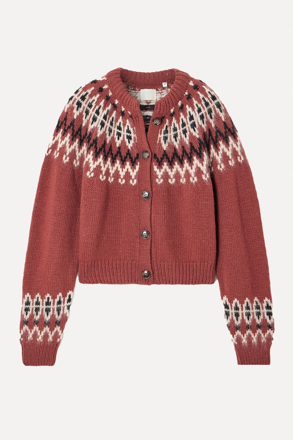 Clarke Fair Isle Wool-Blend Cardigan from Dôen