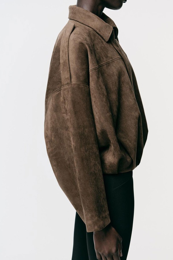 Suede Effect Bomber Jacket