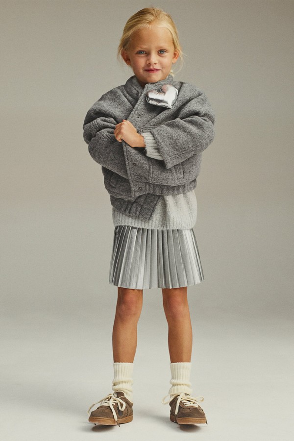 Metallic Box Pleat Skirt from Zara